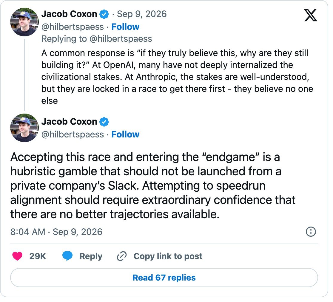 Coxon reply: the endgame should not be launched from a private company's Slack.