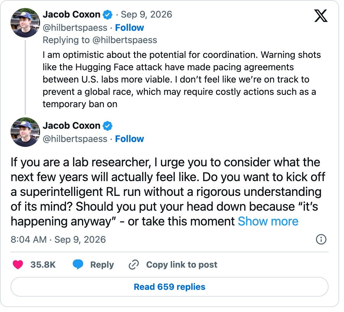 Coxon reply: a question to lab researchers about a superintelligent RL run.